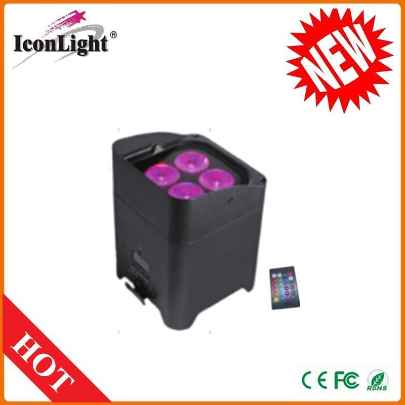 Small Battery 4X12W RGBWA UV 6in1 LED PAR Light (ICON-A093)