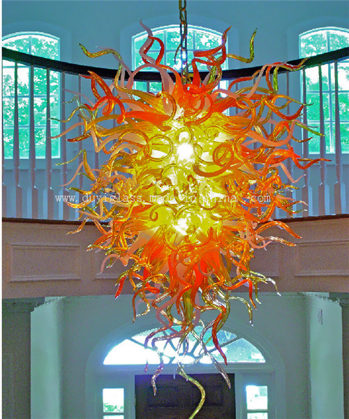 Yellow Decoration Glass Chandelier for Hall