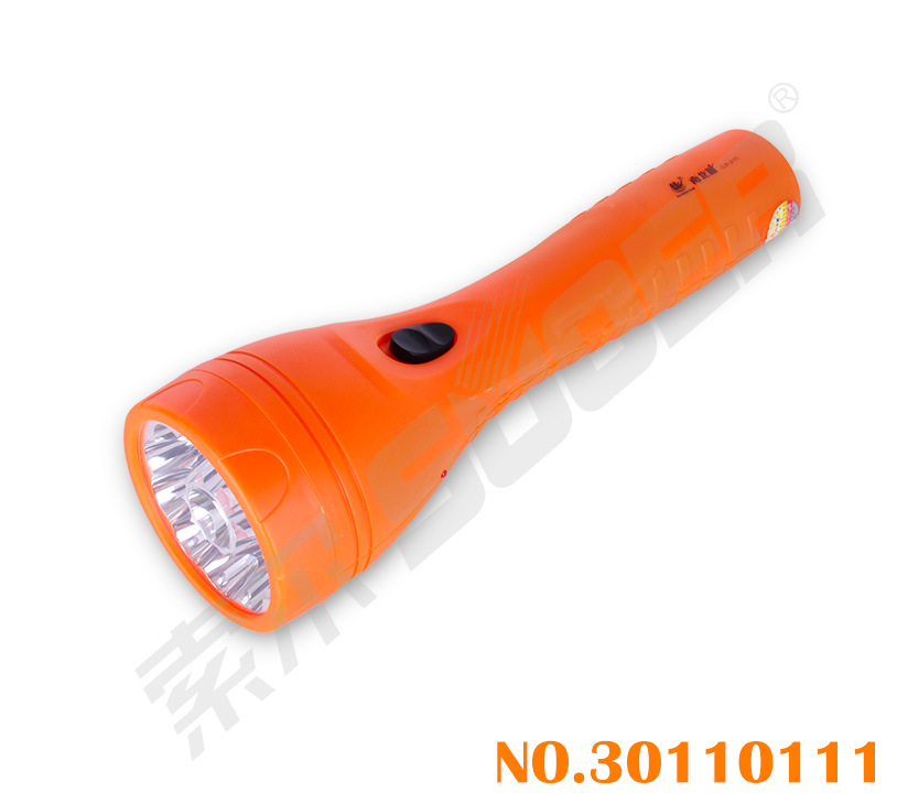 Electric Torch LED Torch Rechargeable Flashlight with Orange Color (LD-217)