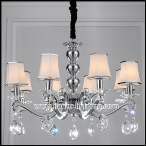 Dining Room Crystal Pendant Lighting Chandelier with Glass Shades