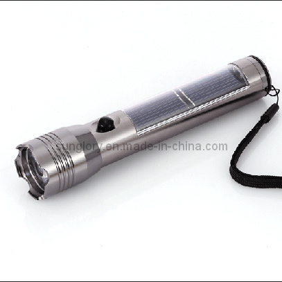 Hot Sell Aluminium Mini Super Solar LED Flashlight, LED Promotional Flashlight