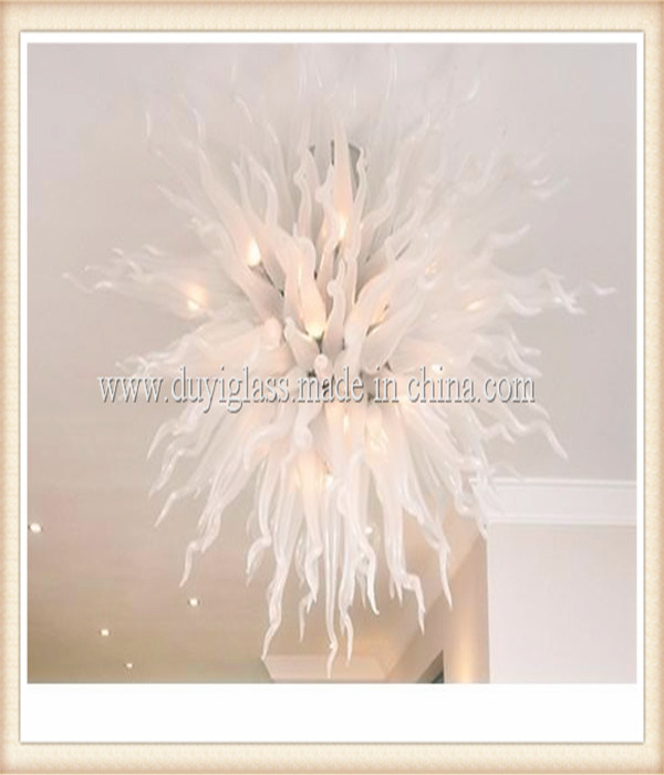 White Blow Glass Chandelier for Home Decoration