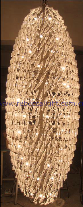 Hotel Lobby Designed Twisted Glass Project Chandelier