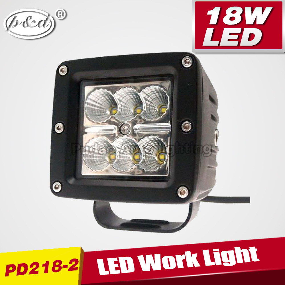 Heavy Duty Machine LED Headlight 18W 4inch Square LED Work Light (PD218-2)