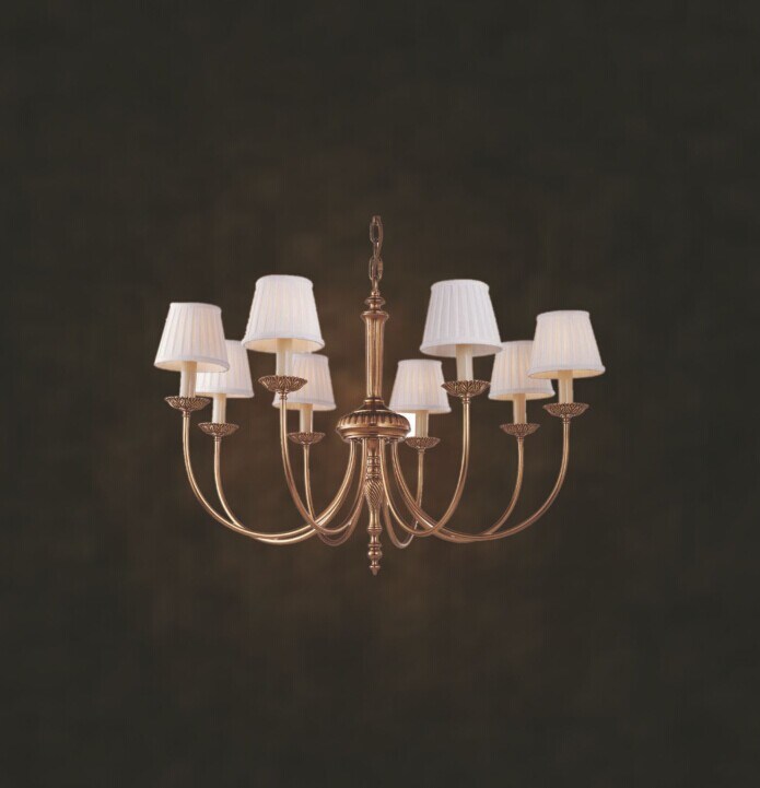 Copper Pendant Light with Fabric Shade (N10027-8)