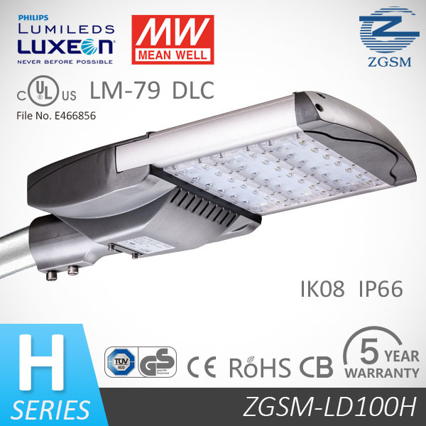 UL Listed 100W LED Street Light with IP66 for Road Lighting