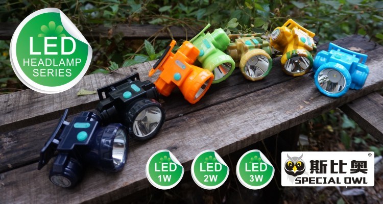 Multicolour, 1W/2W LED Headlamp, 1PC Rechargeable Lithium Battery, Powerful Beams of Lighting