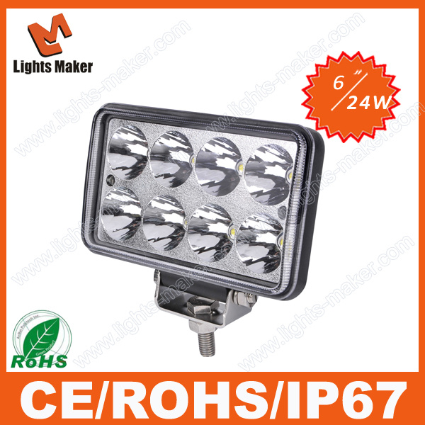 Hot Sale! 24W LED Work Light Offroad LED Driving Light 4X4 LED Headlight 24W LED Roof Light for Cars ATV SUV Boat