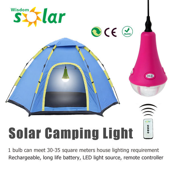 PC LED Camping Light, Fishing Light with Solar Panel