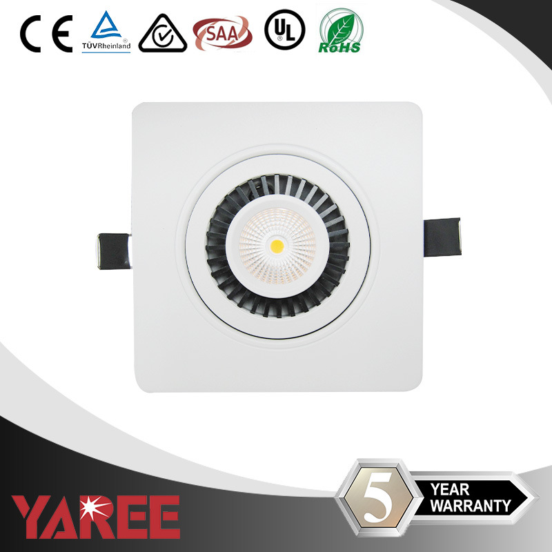 CE 9W Dimmable and Rotatable COB LED Down Lights with Optics Lens