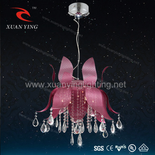 Elegant Pink Lotus Shape Crystal Chandelier Lighting with G4 (Mv20146-9)