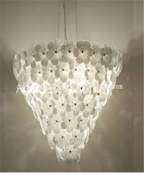 White Blow Glass Chandelier Light for Decoration
