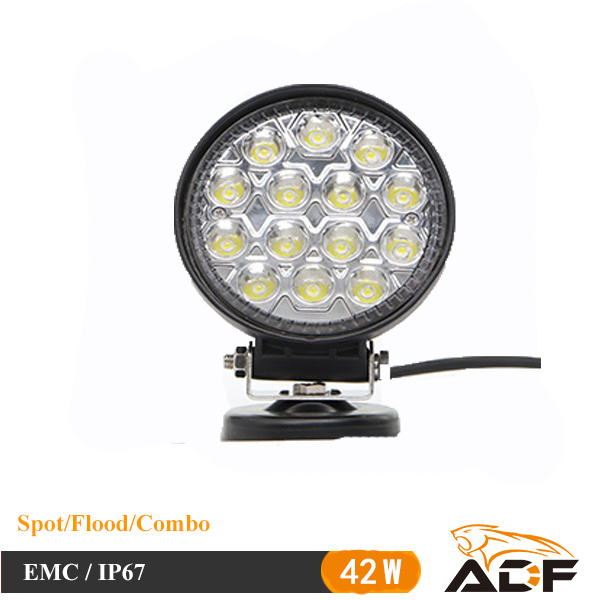 CREE 42W Round LED Work Light for Motorcycle Offroad 4X4 Jeep ATV SUV