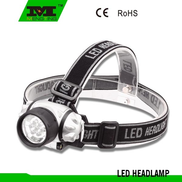 Silver Color Plastic Material 7 LED Headlamp (8748)