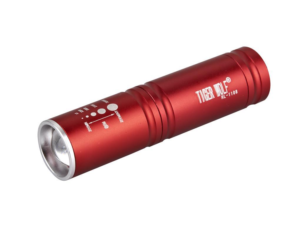 Mini Zoom Function Aluminum CREE XP-E 3W LED Flashlight