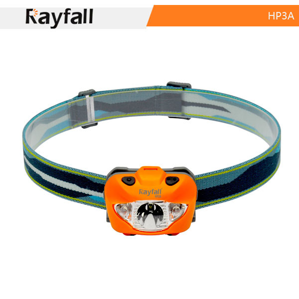 Rayfall Plastic Light-Weight LED Headlamp with 1 White and 2 Red LED for Night Vision (Model HP3A)