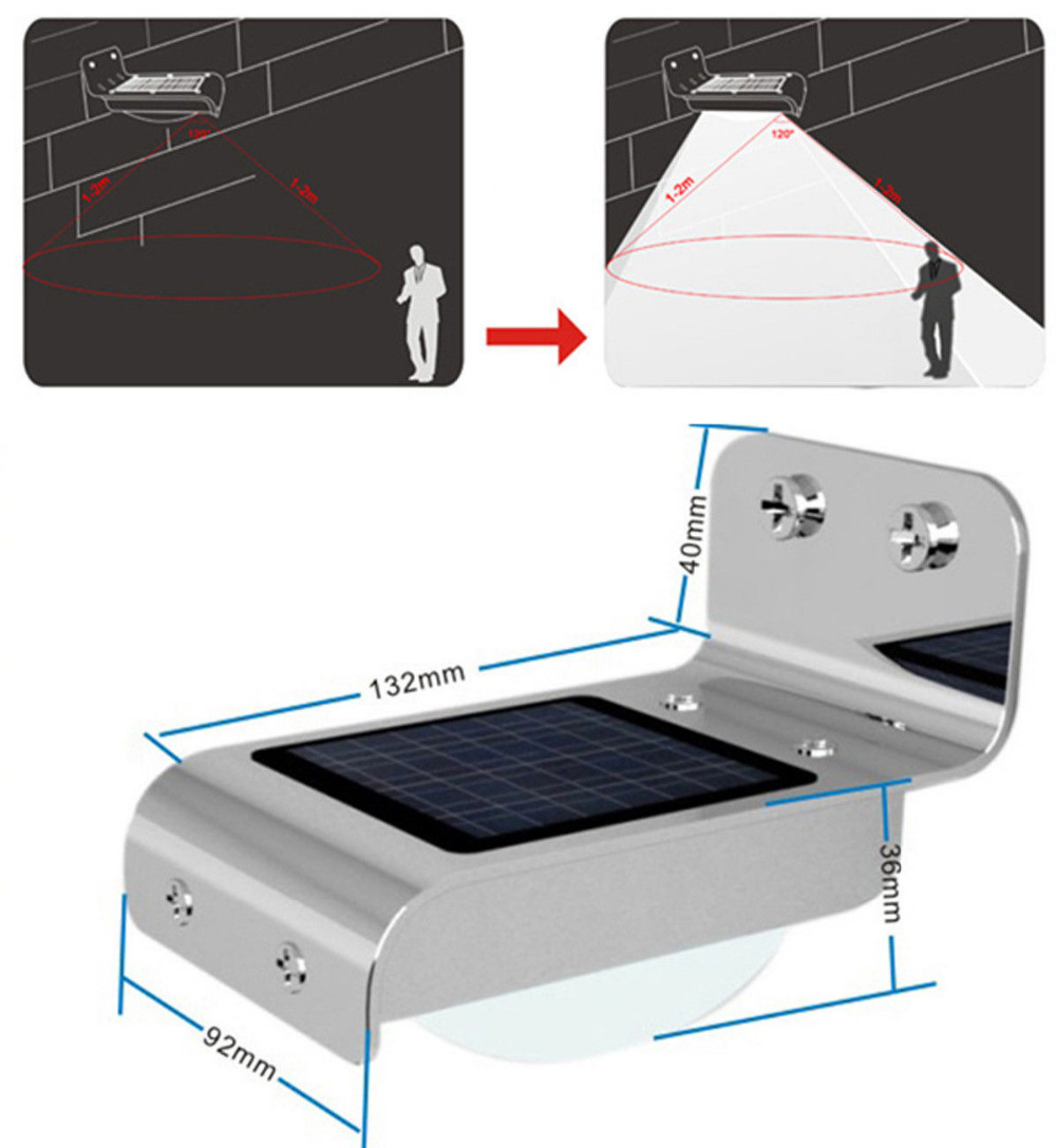 Waterproof 16 LED Solar Powered Sound Motion Sensor Light