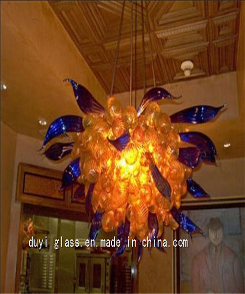 Yellow and Blue Decoration Glass Chandelier for Hotel