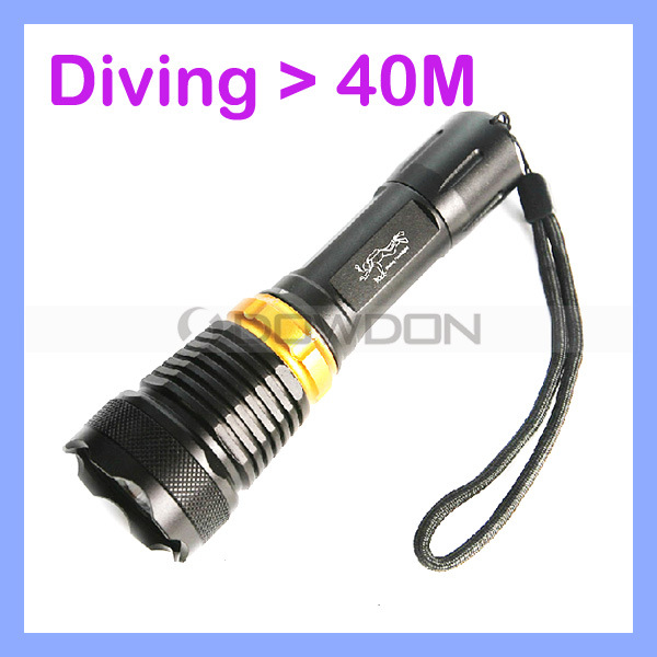 100m Diving Underwater 800lm CREE Q5 LED Flashlight Rechargeable Light