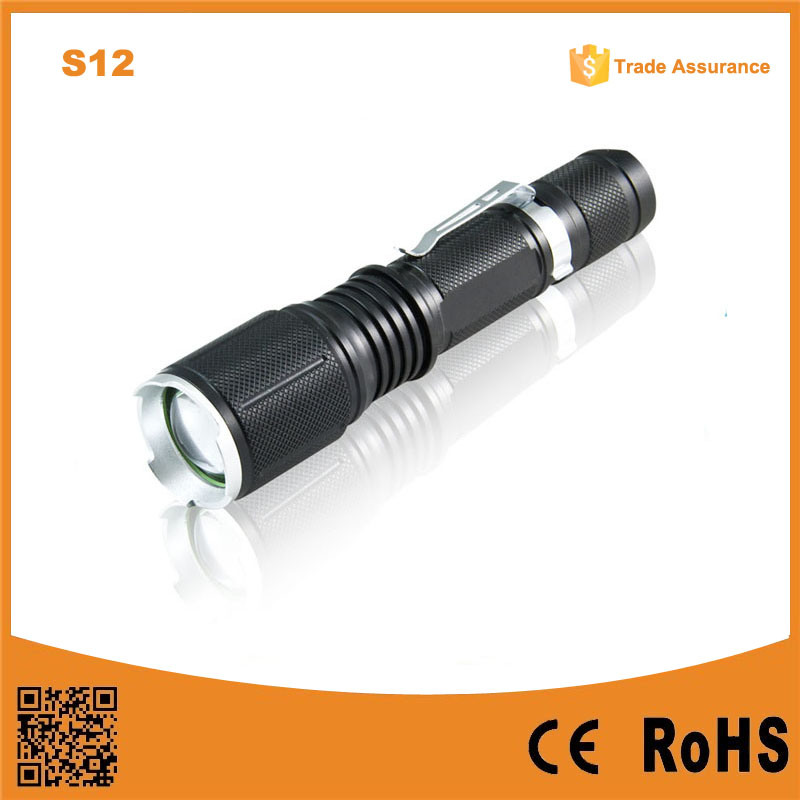 S12 Outdoor Hand Light 18650 Battery LED Rechargeable Flashlight
