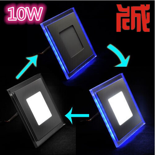 Double Color White and Blue Color Square LED Panel Light 10W 2years Warranty