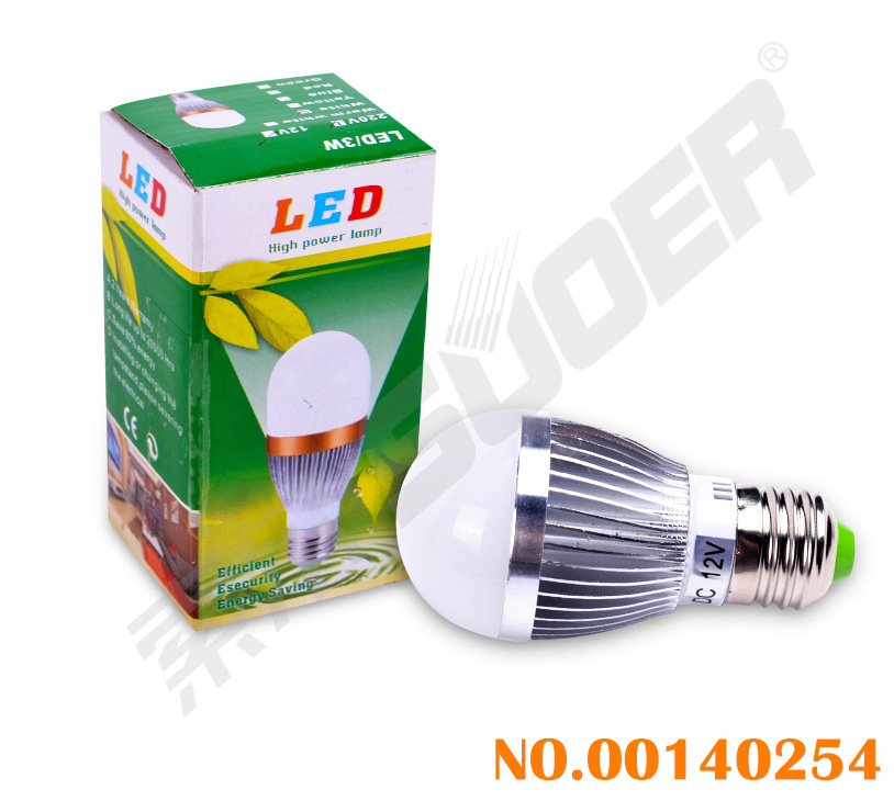 Suoer LED Bulb 3W Light Bulb 12V with Aluminum Case with High Quality (NO. 00140254)