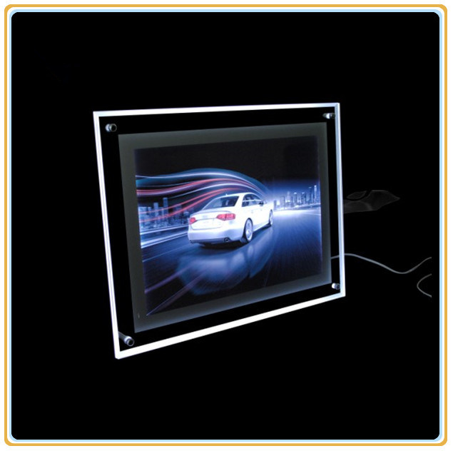 A4 Crystal Frame Slim Crystal LED Light Box for Decoration