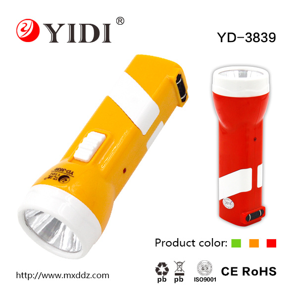 1W LED Emergency Flashlight with Rechargeable Battery