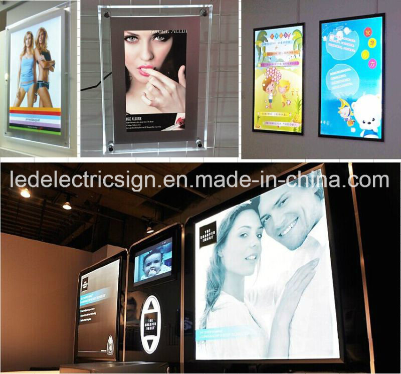 Acrylic Slim Crystal Frame Light Box with LED Advertising Display Board