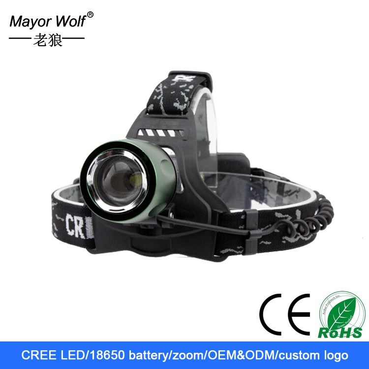 AA Battery Rechargeable Police Security LED Headlamp Headlight