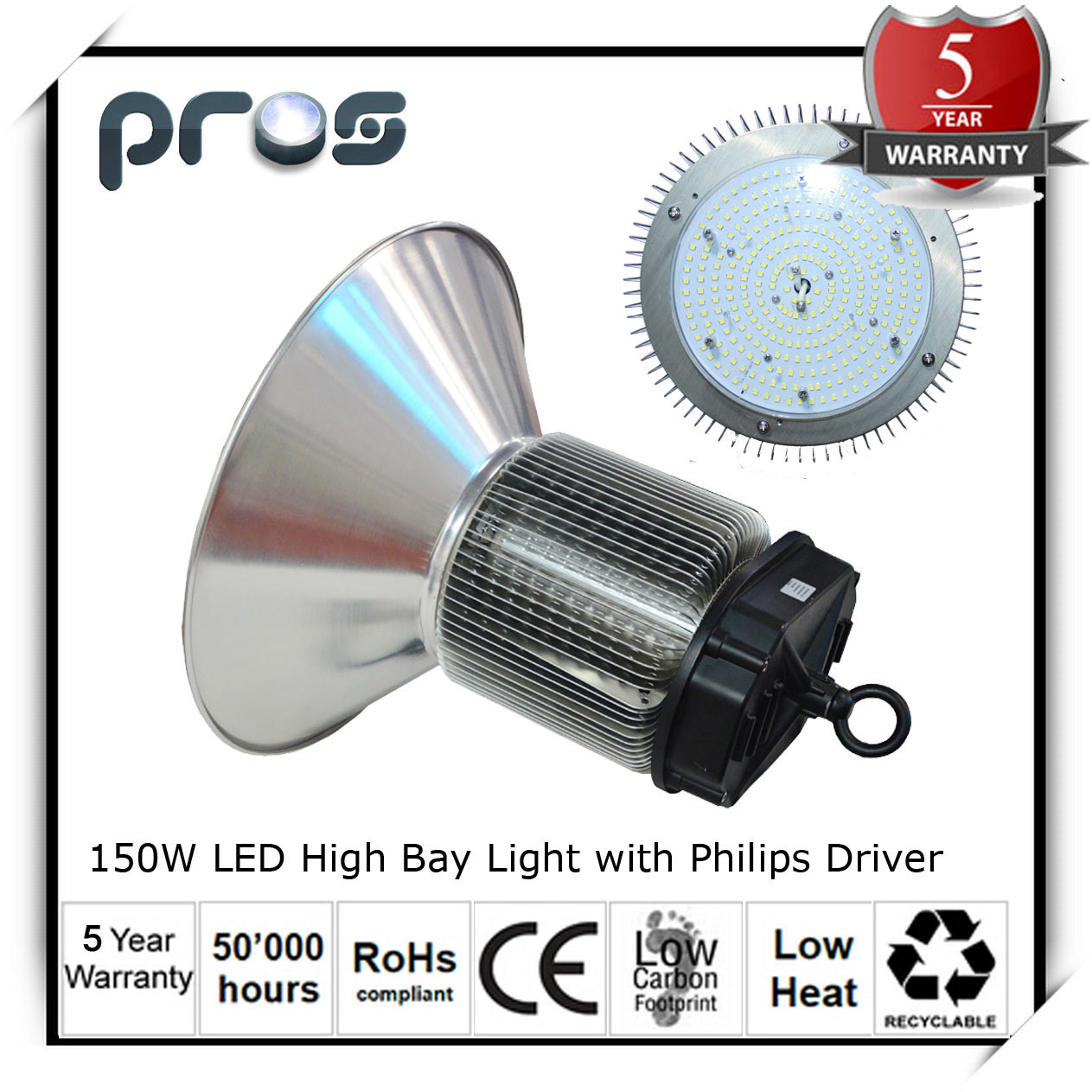 Warehouse Highbay LED Light, Philips Driver 150W LED High Bay Light