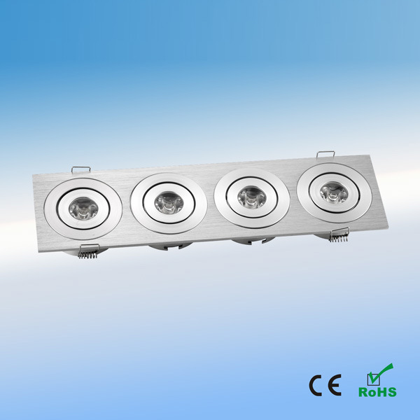 Dimmable Sharp 4 Grill LED Down/Ceiling Light