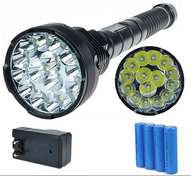 15PCS LED CREE U2 T6 18000lm 1500m18650 Rechargeable LED Flashlight