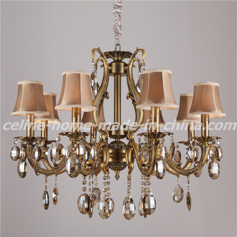 Luxury Design Crystal Iron Chandelier with Fabric Shade (SL2116-8)