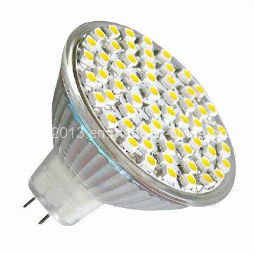 12 Volt MR16 48 3528 SMD 2700k 6000k LED Light Bulb with Cover