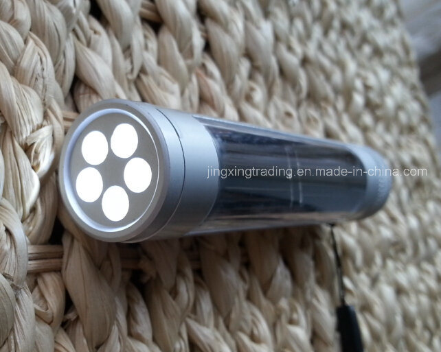 5 LED Portable Aviation Aluminum Alloy Solar Flashlight (JX-SF009-2)