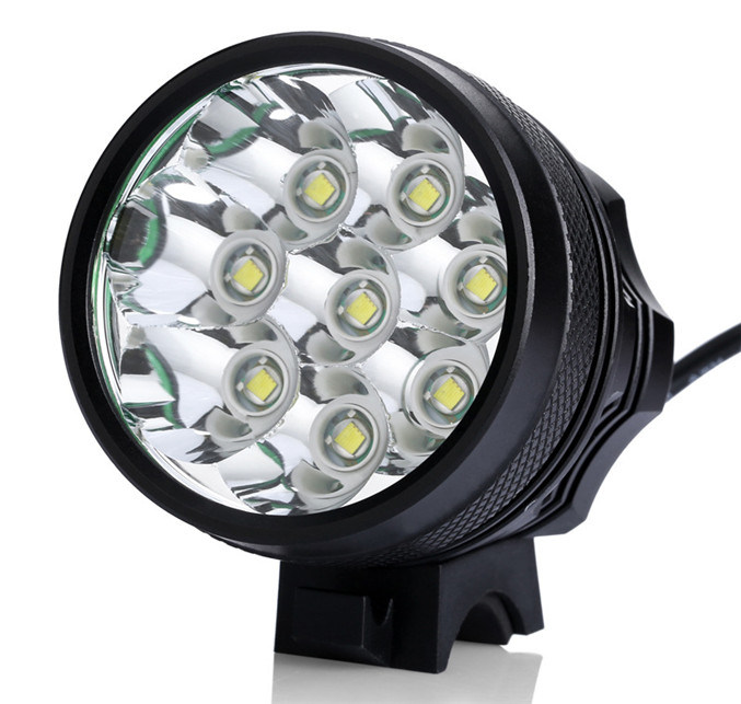 2015 New Designed Bicycle Headlight Headlamp 12000lm 8 CREE Xml-T6 LED with 8.4V Battery Pack 8800mAh + Charger + Headband