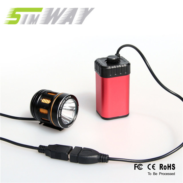 2015 Rechargeable 1230lumen LED Bicycle Headlamp with Powerbank