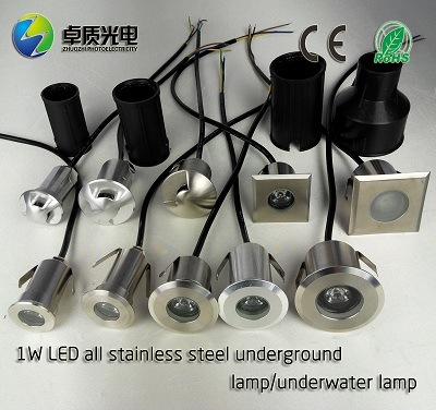 Stainless Steel Outdoor Plaza Area 1W Park Underground Lamp 1W LED Lights Buried LED Underwater Lights 42mm