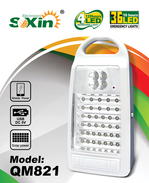 Multifunction Rechargeable Emergency Light with Solar (QM821)