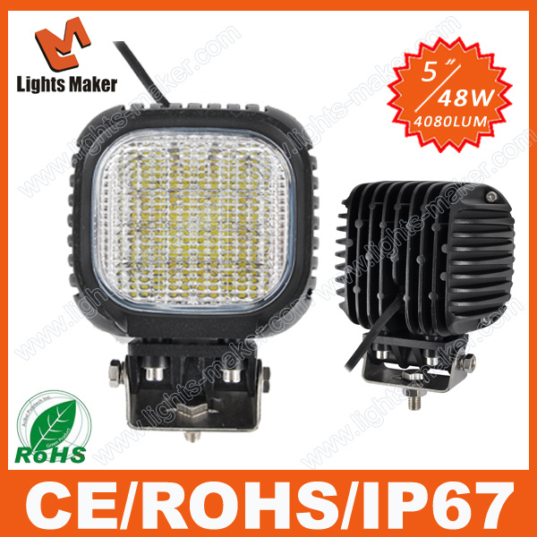 48W LED Spot/Flood Work Light off Road Car Light 4X4, Cabin, Boat, 4WD, SUV, Truck Tractor, ATV UTV LED Work Light