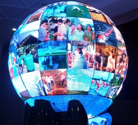 LED ball display extendable