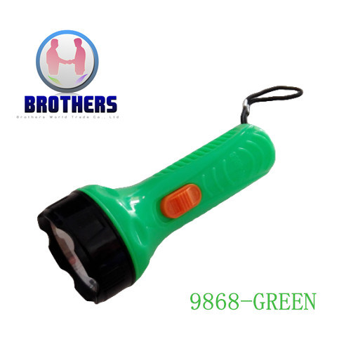 Plastic Button Cell LED Camping Flashlight (9868)