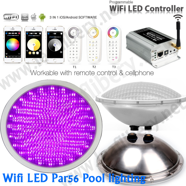 WiFi RGB Wireless Controller, 18W LED PAR56 Underwater, WiFi RGB LED PAR56 Light Bulb