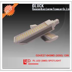 Plug SMD LED Spotlight G24/E27-64SMD (5050) , USD7.9