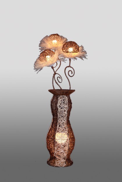 Brown Thin Vase Table Lamp 2