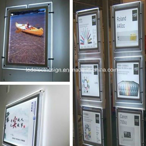 Crystal A4 Signs Single Side LED Acrylic Light Box Advertising Display Stand Illuminated Box Sign