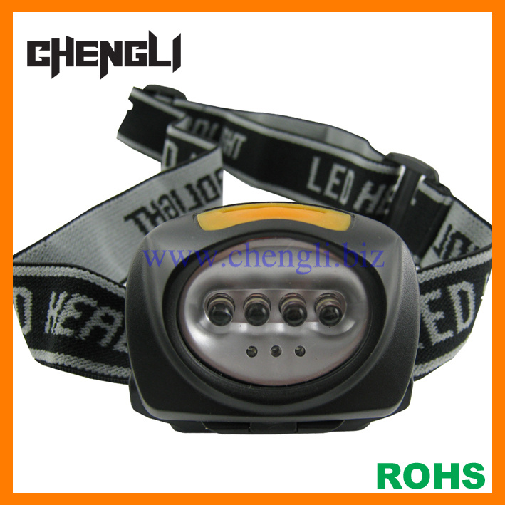 Chengli 4white LED+3red LED Headlamp with 3PCS AAA Size Battery (LA263) for Reading