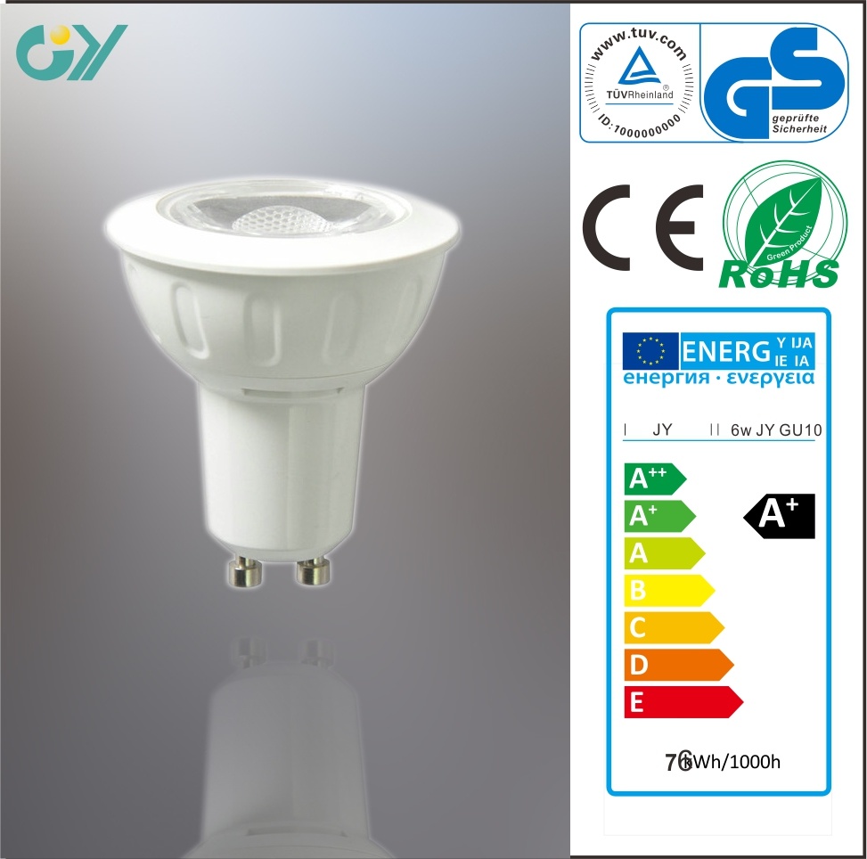 High Quality COB 6W GU10 LED Spotlight (CE RoHS)
