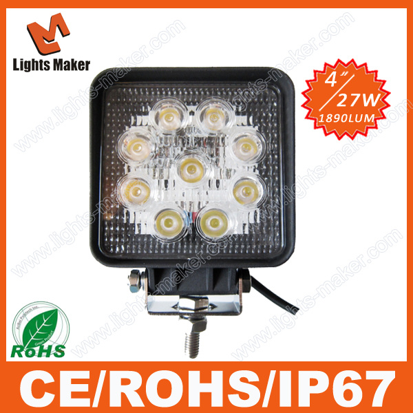 Promotion Lml-0727 27W LED Worklight 4'' Square Auto Parts LED Driving Light SUV ATV off Road ATV Parts 27W LED Work Light
